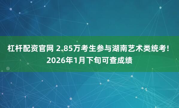 杠杆配资官网 2.85万考生参与湖南艺术类统考! 2026年1月下旬可查成绩